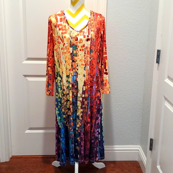 Dresses & Skirts - Women's long sleeve color block dress